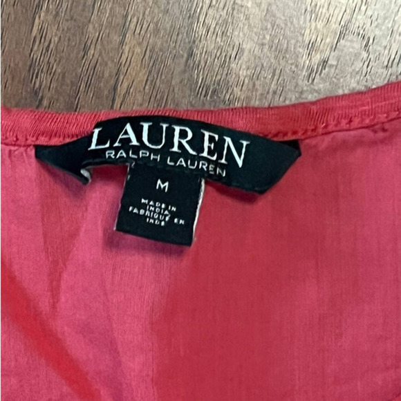 Lauren Ralph Lauren Pink/Coral‎ Colored Blouse Size Medium - Picture 3 of 7